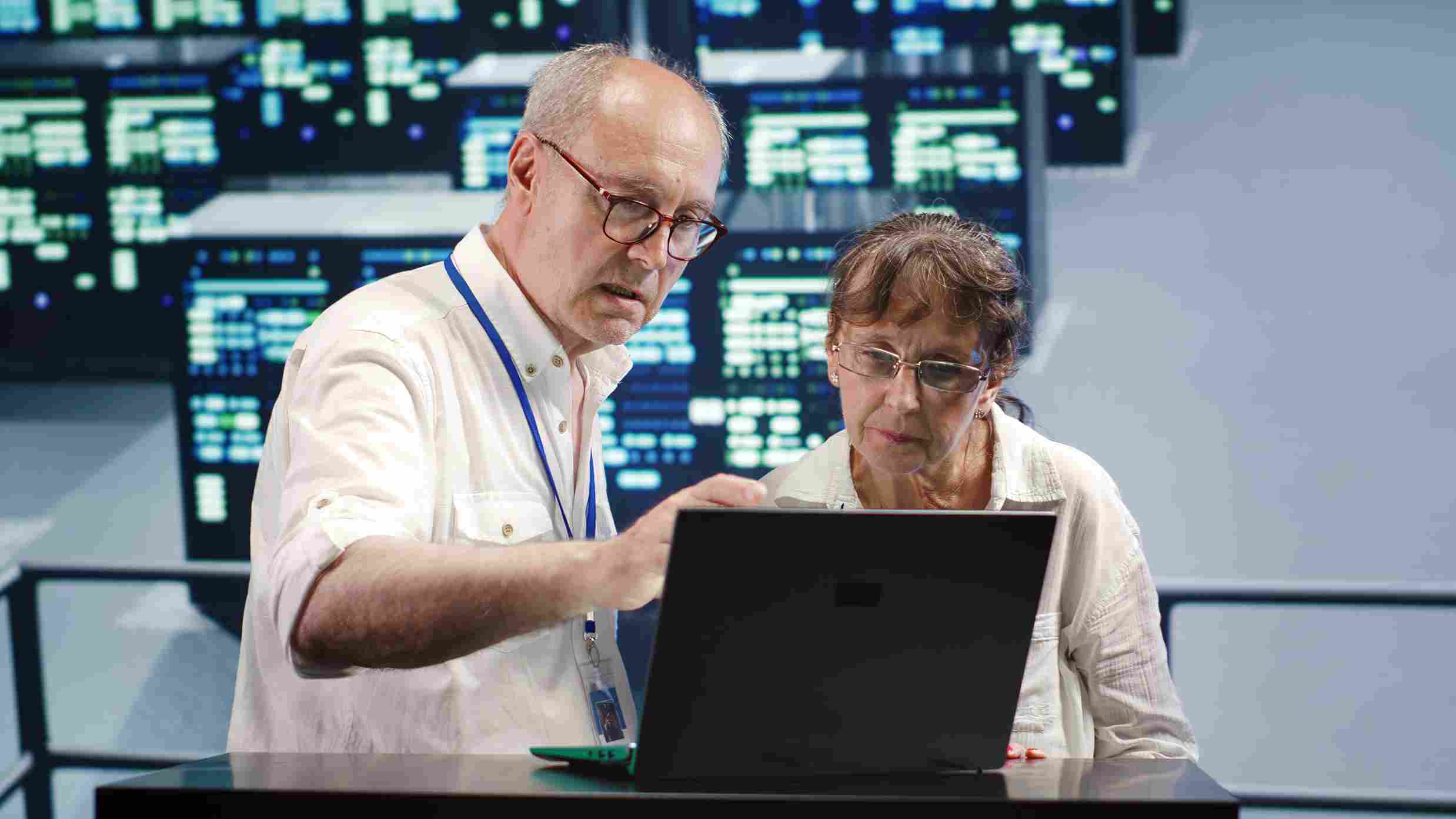 Medical team reviewing cloud-based hospital data