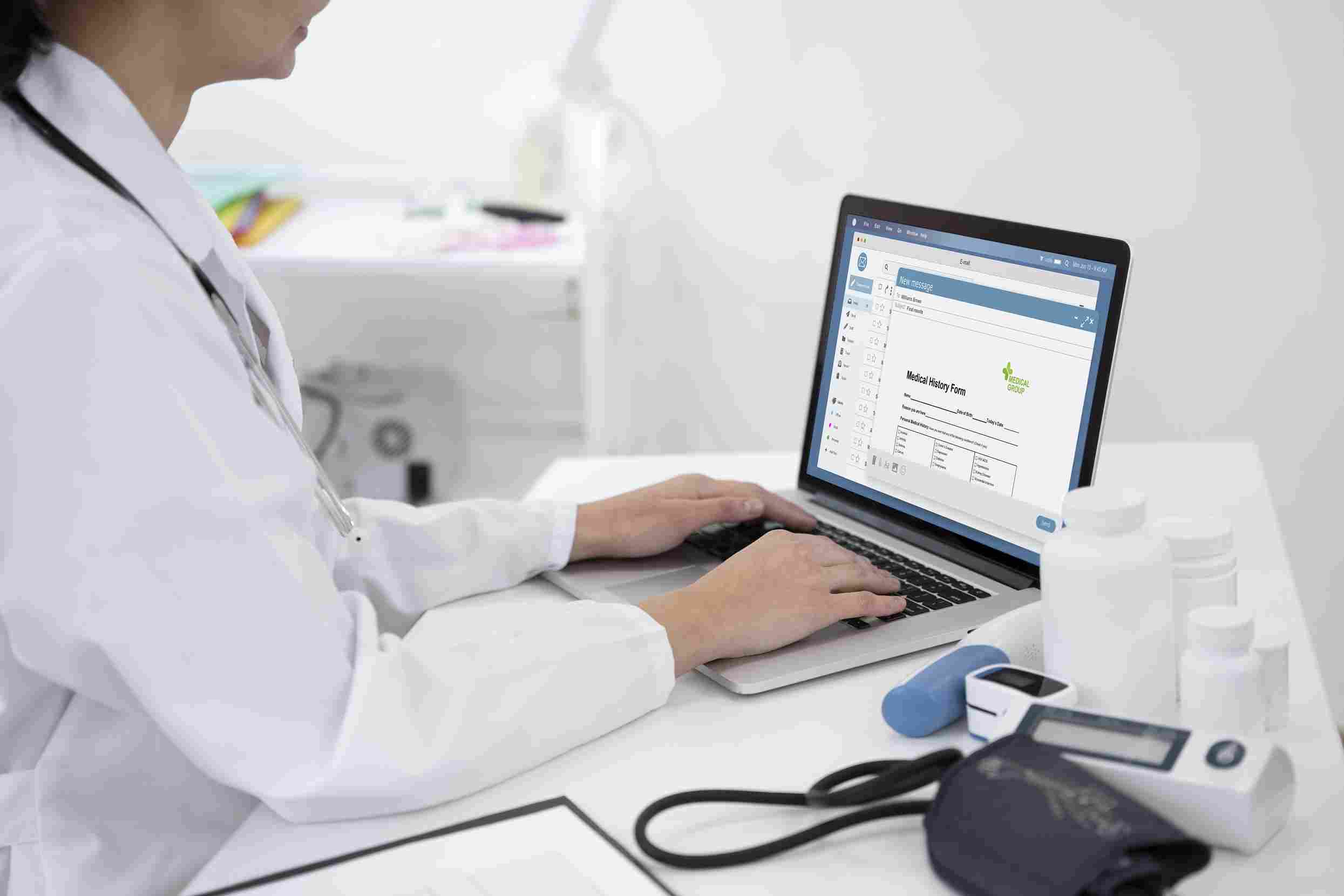 doctor working in a hospital management system